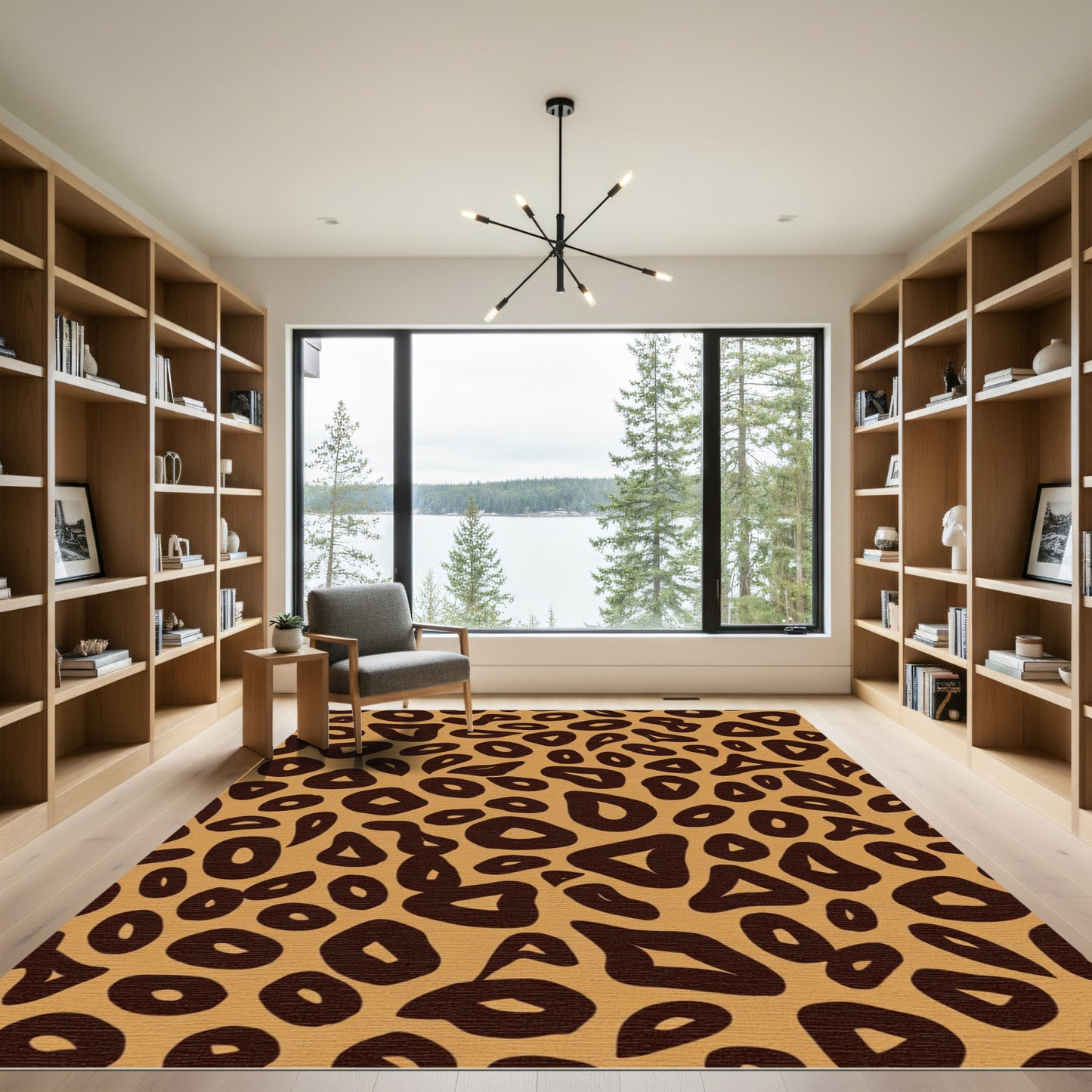 Golden Brown Wild Animal Spots Rug