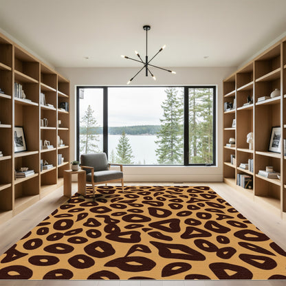 Golden Brown Wild Animal Spots Rug