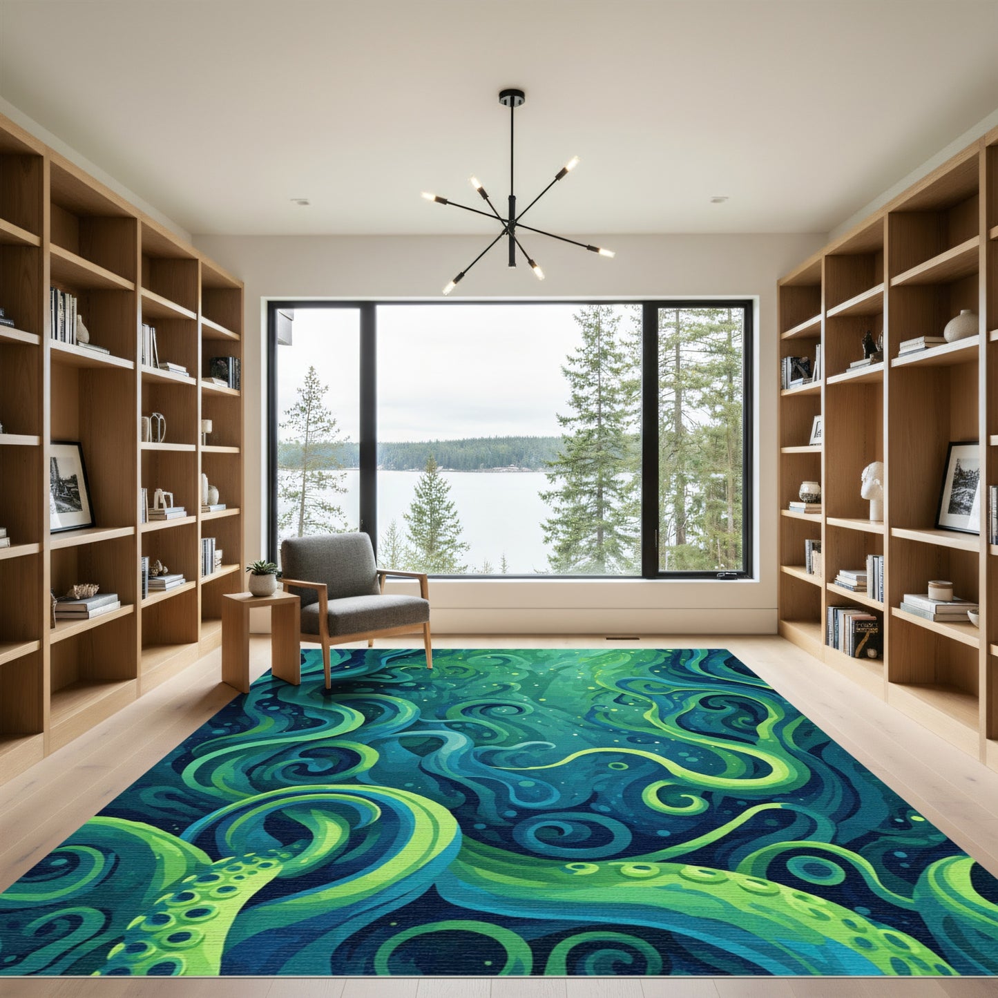 Deep Sea Swirls Organic Tentacle Rug