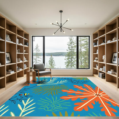 Vibrant Coral Fish Aquatic Medley Rug