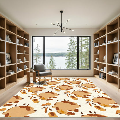 Earthy Tones Abstract Blob Composition Rug