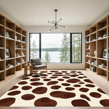 Brown Spotted Cow Hide Pattern Rug