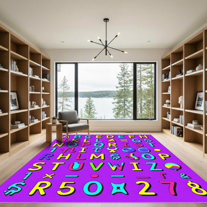 Retro Alphabet Bold Colorful Letters Rug