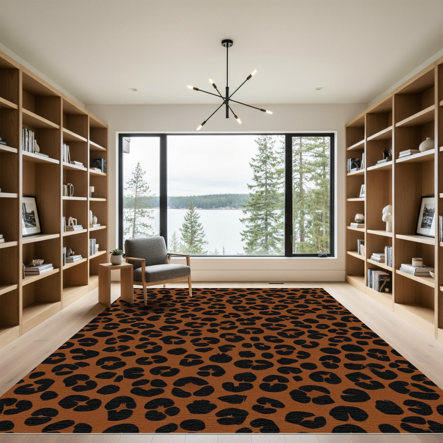Classic Black Leopard Spot Rug