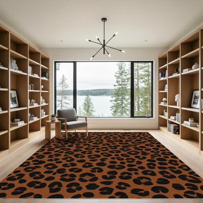 Classic Black Leopard Spot Rug