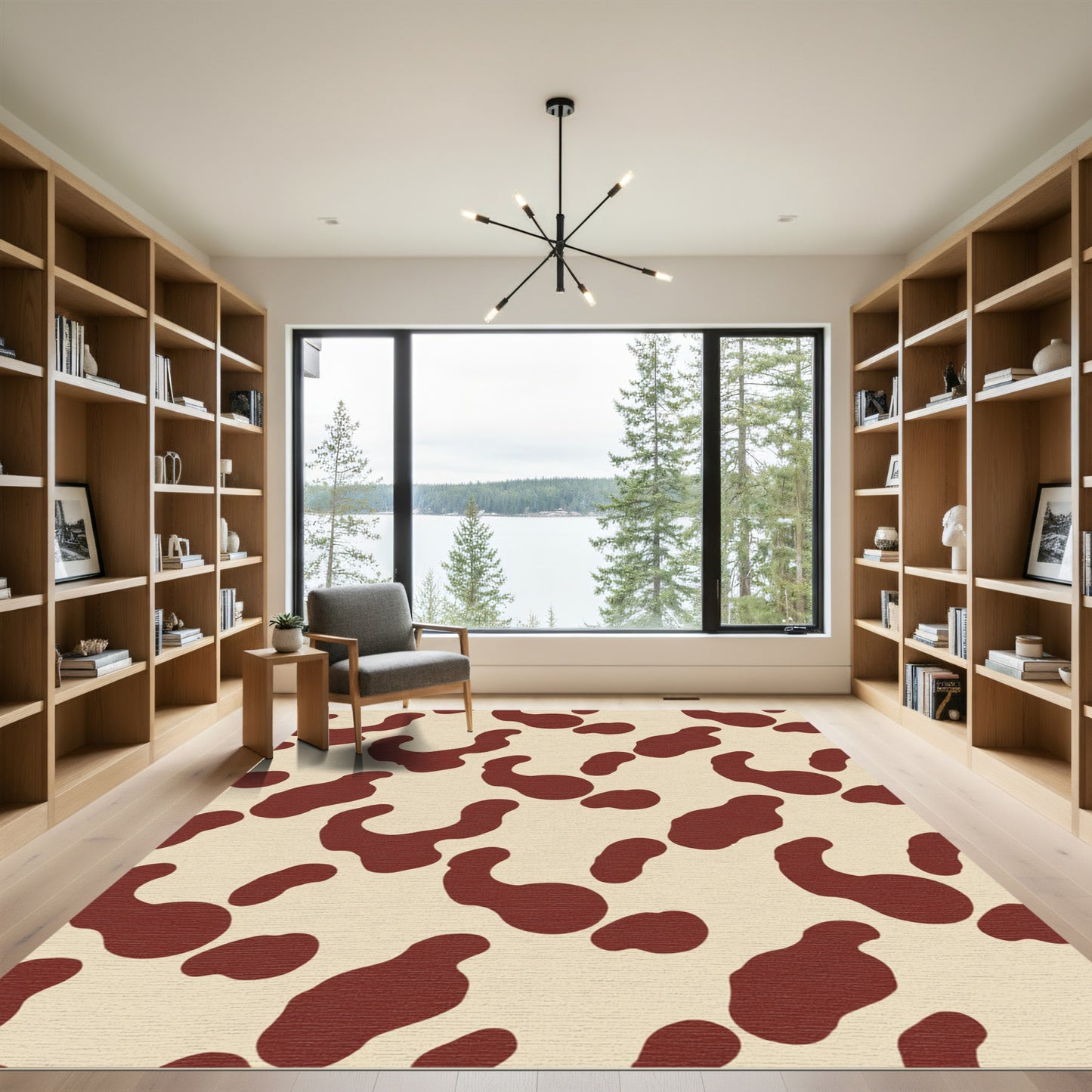 Brown Cow Spot Pattern Rug