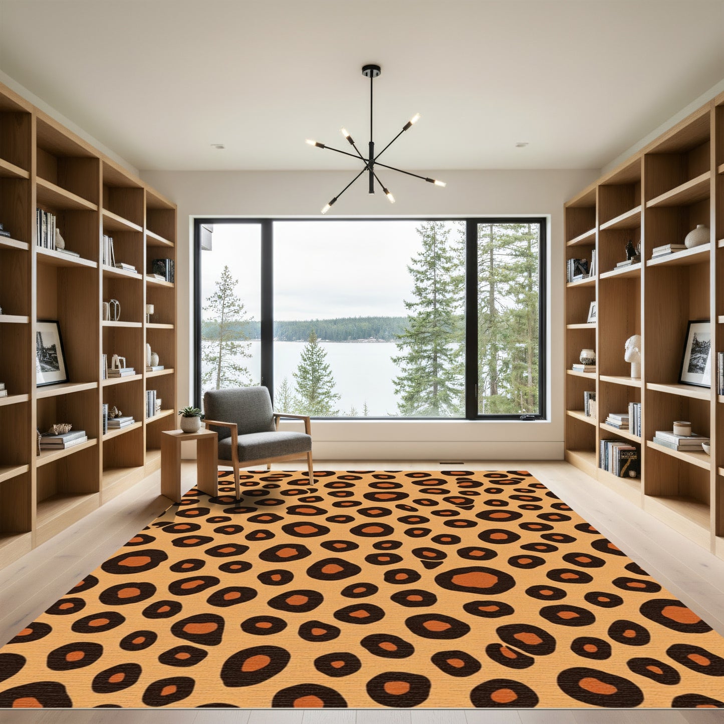 Golden Brown Animal Spots Rug