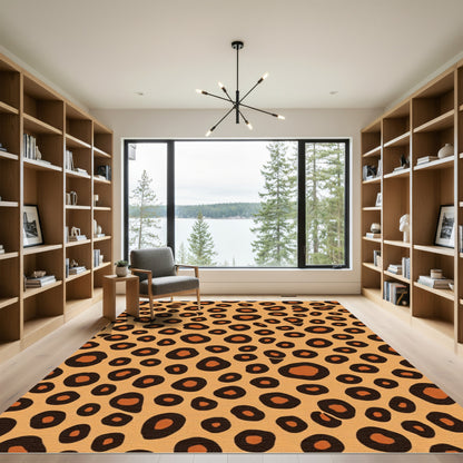 Golden Brown Animal Spots Rug