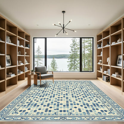 Blue Diamond Tiling Interior Rug