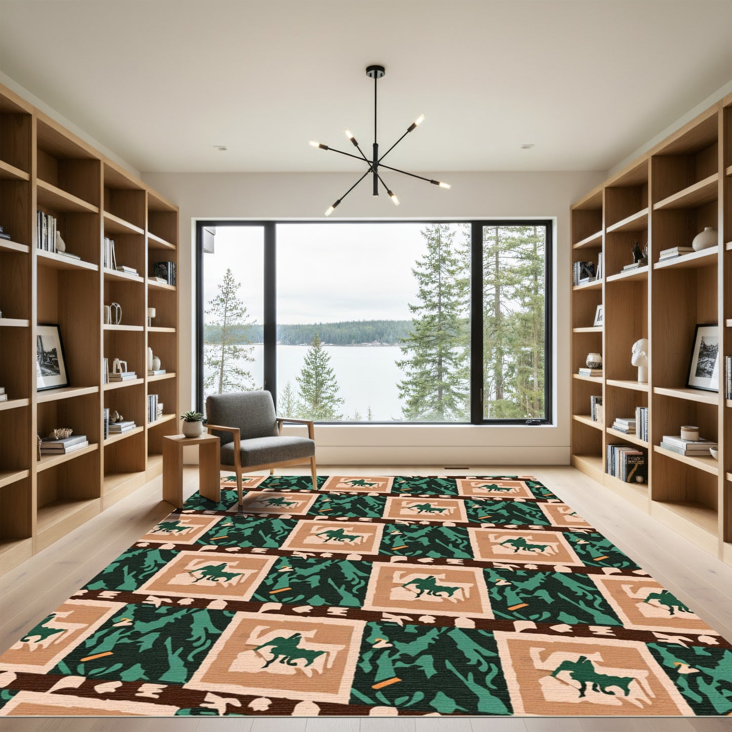 Earth Tones Horse Medallion Rug