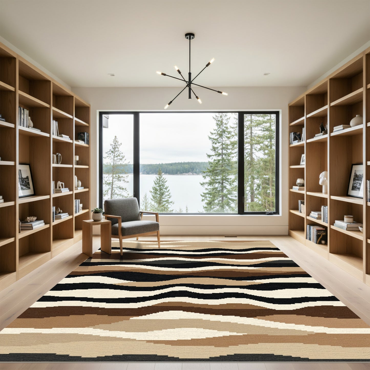 Earthy Tones Wavy Stripe Rug