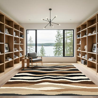 Earthy Tones Wavy Stripe Rug