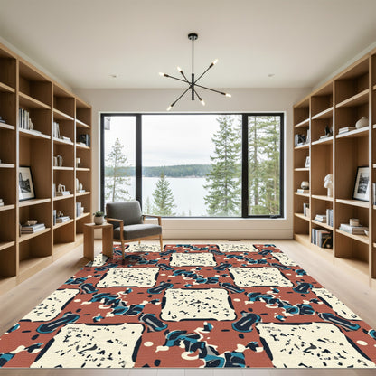 Terra Cotta Abstract Splash Element Rug