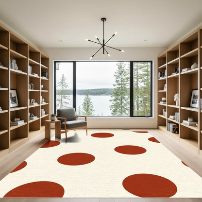 Charming Crimson Dot Arrangement Rug
