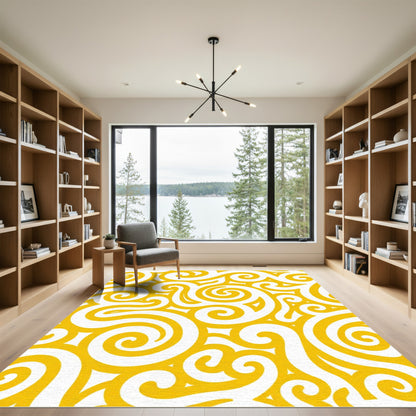 Bright Golden Swirls Abound Rug