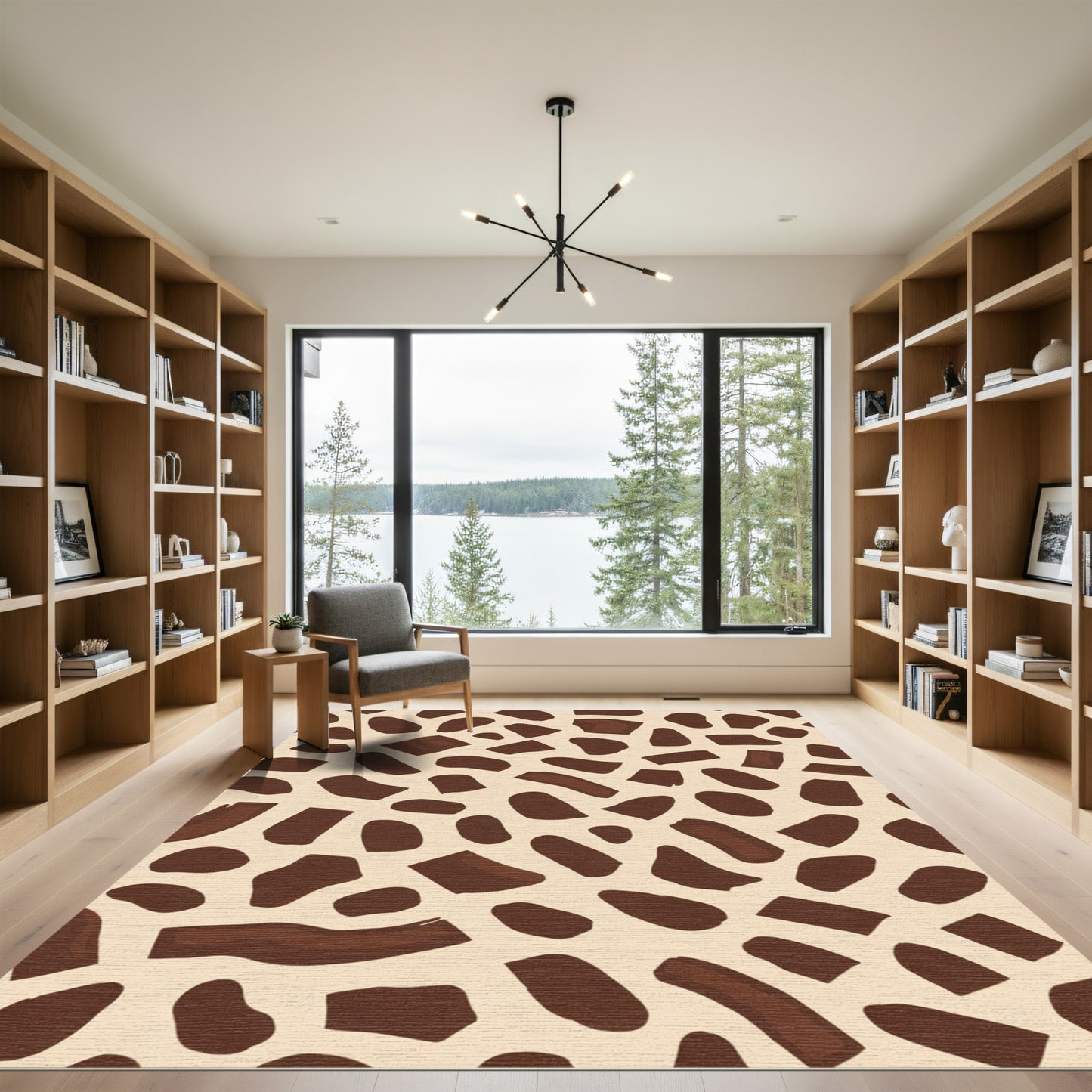 Brown Irregular Spots Overlay Rug