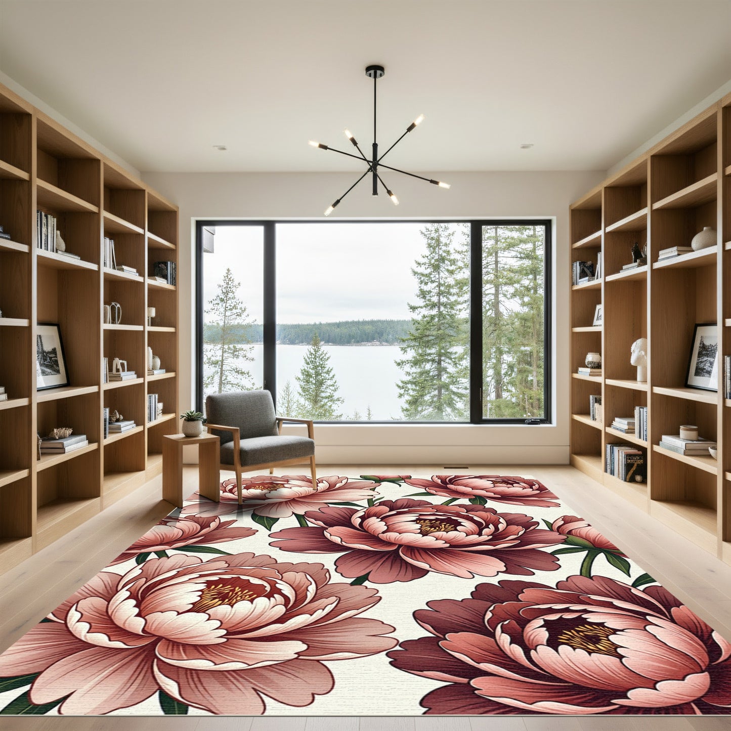 Mauve Peony Bloom Repeat Rug