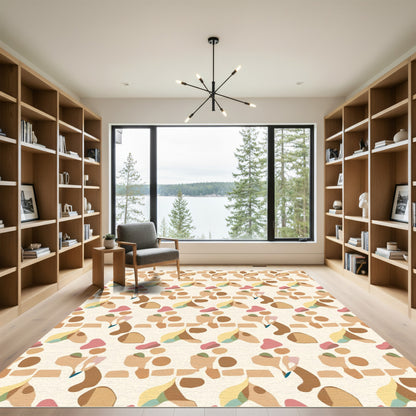Earthy Abstract Organic Shape Arrangement Rug