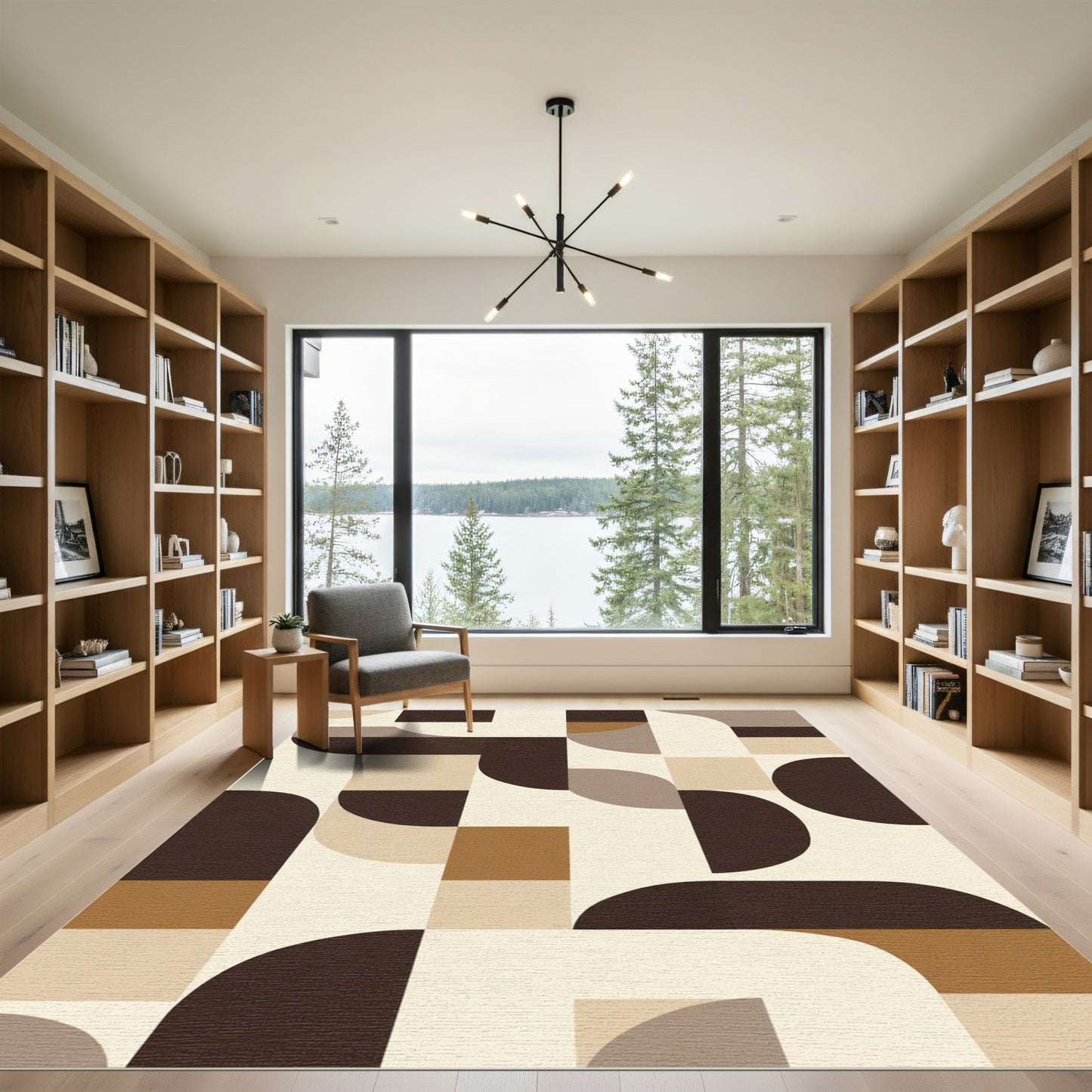 Mid Century Modern Abstract Shapes Rug