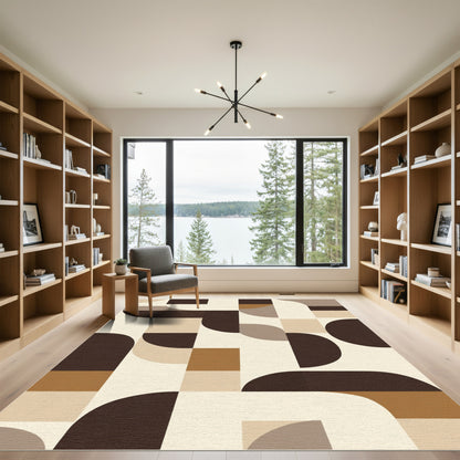Mid Century Modern Abstract Shapes Rug