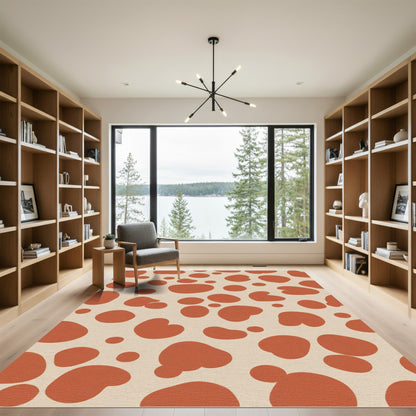 Terracotta Blotches Organic Shape Rug