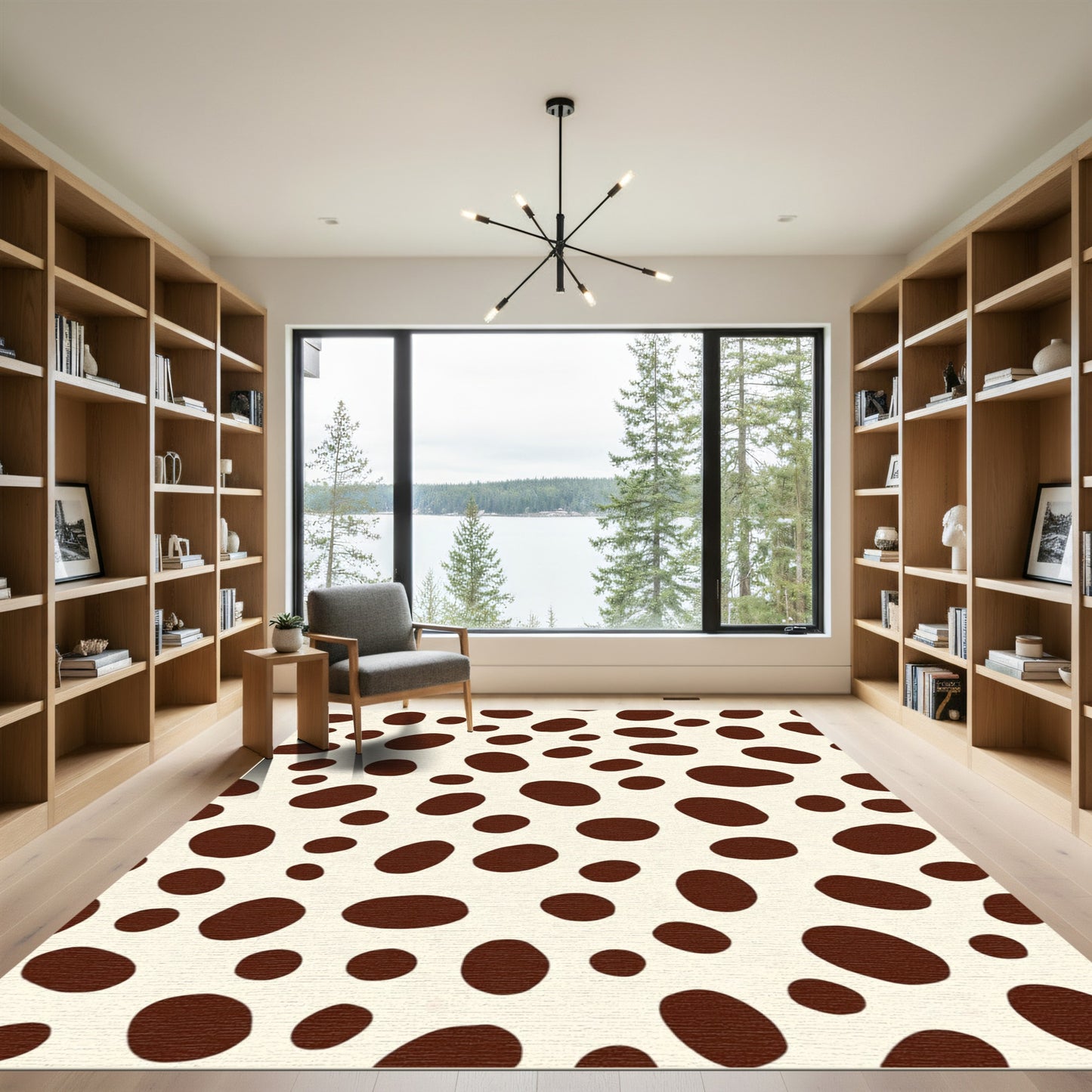 Brown Spotted Ivory Organic Rug
