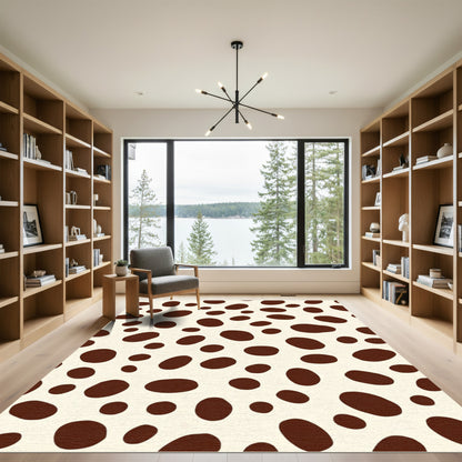 Brown Spotted Ivory Organic Rug