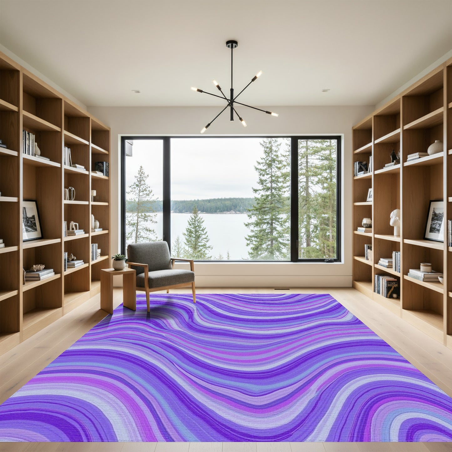 Purple Ombre Wavy Rug