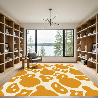 Amber Abstract Organic Shapes Rug