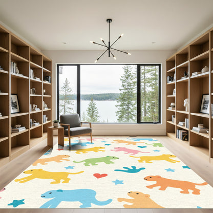 Cute Colorful Cub Stars Heart Rug