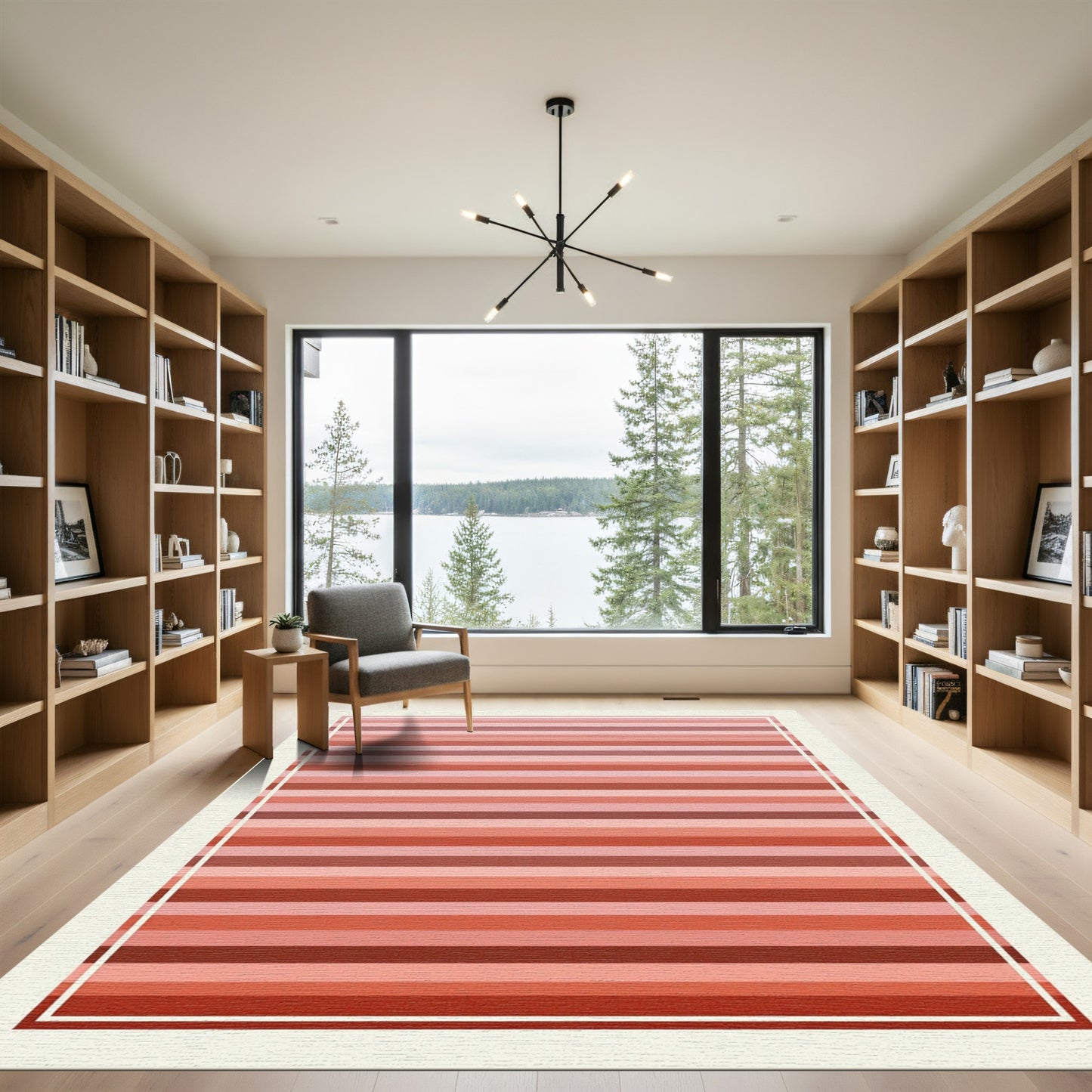 Terracotta Horizontal Stripe Gradient Rug