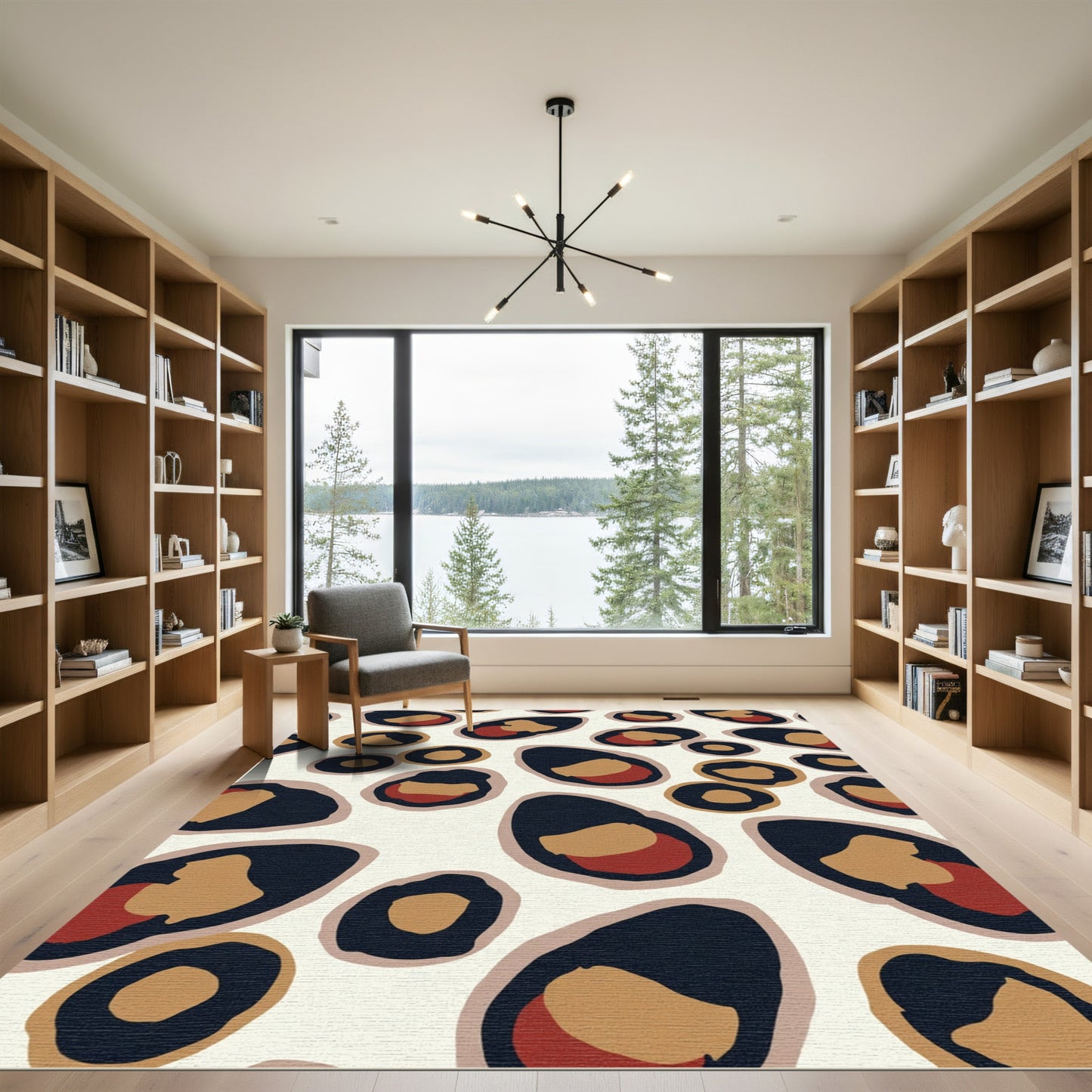 Abstract Leopard Spot Rococo Style Rug