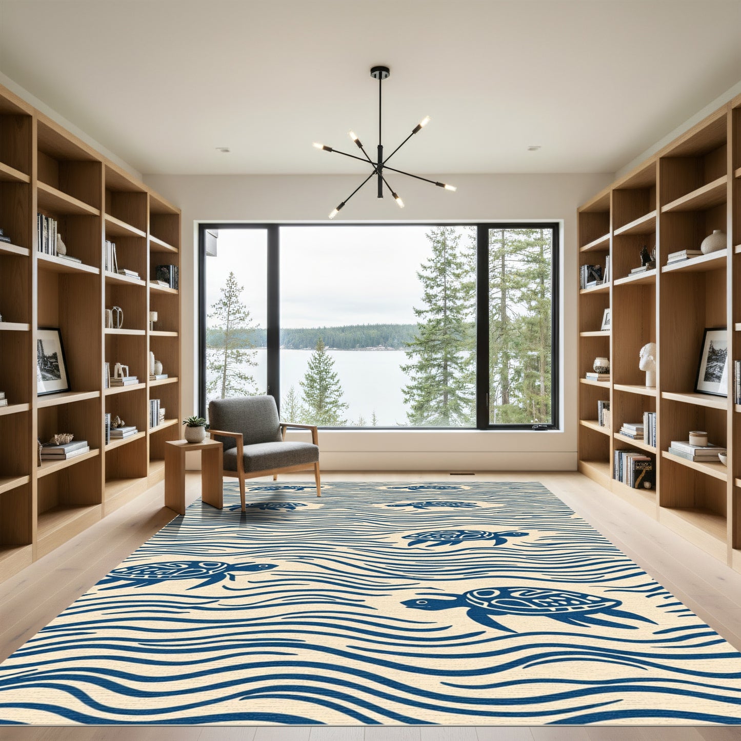 Navy Blue Turtle Wave Harmony Rug