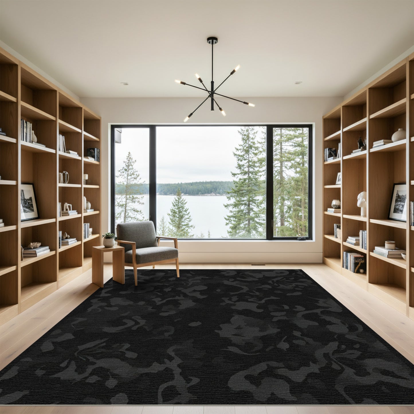 Monochromatic Abstract Camo Flow Rug