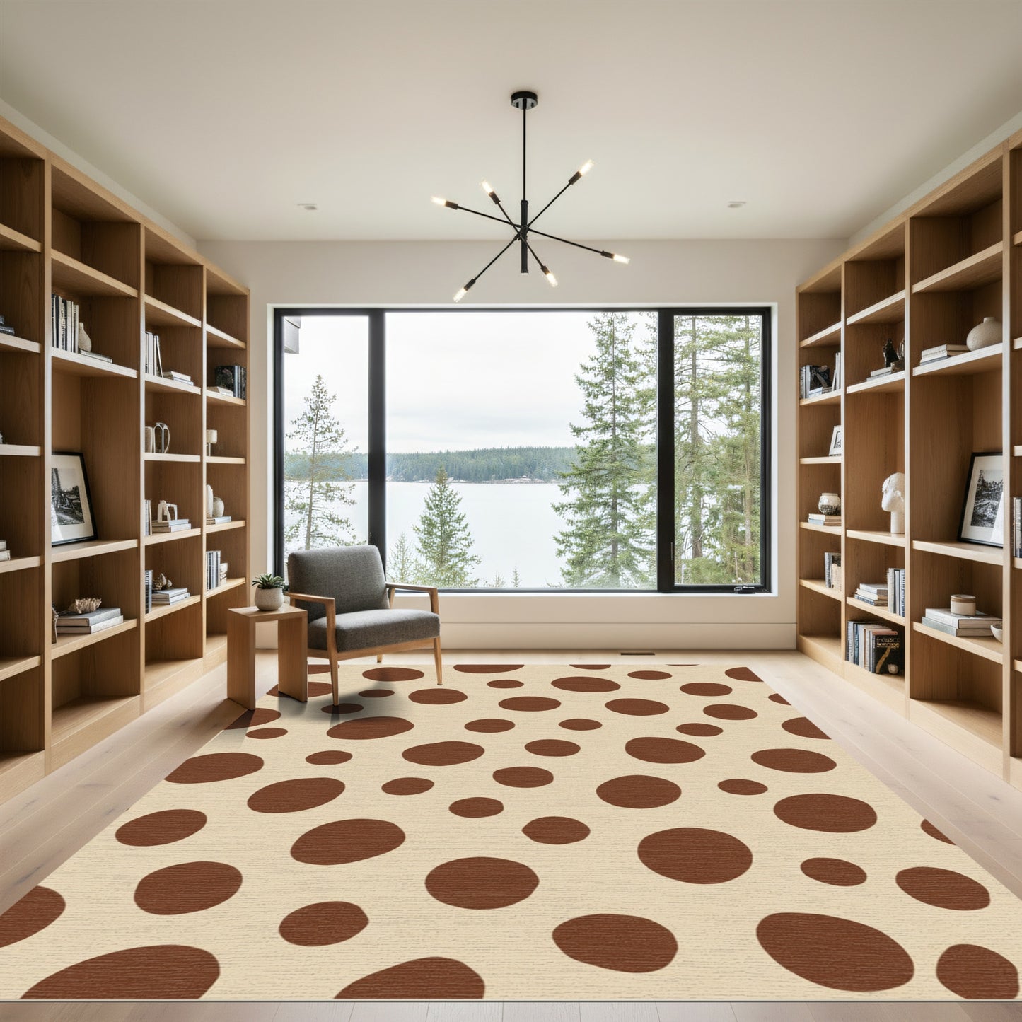 Brown Dot Cloud Formation Rug