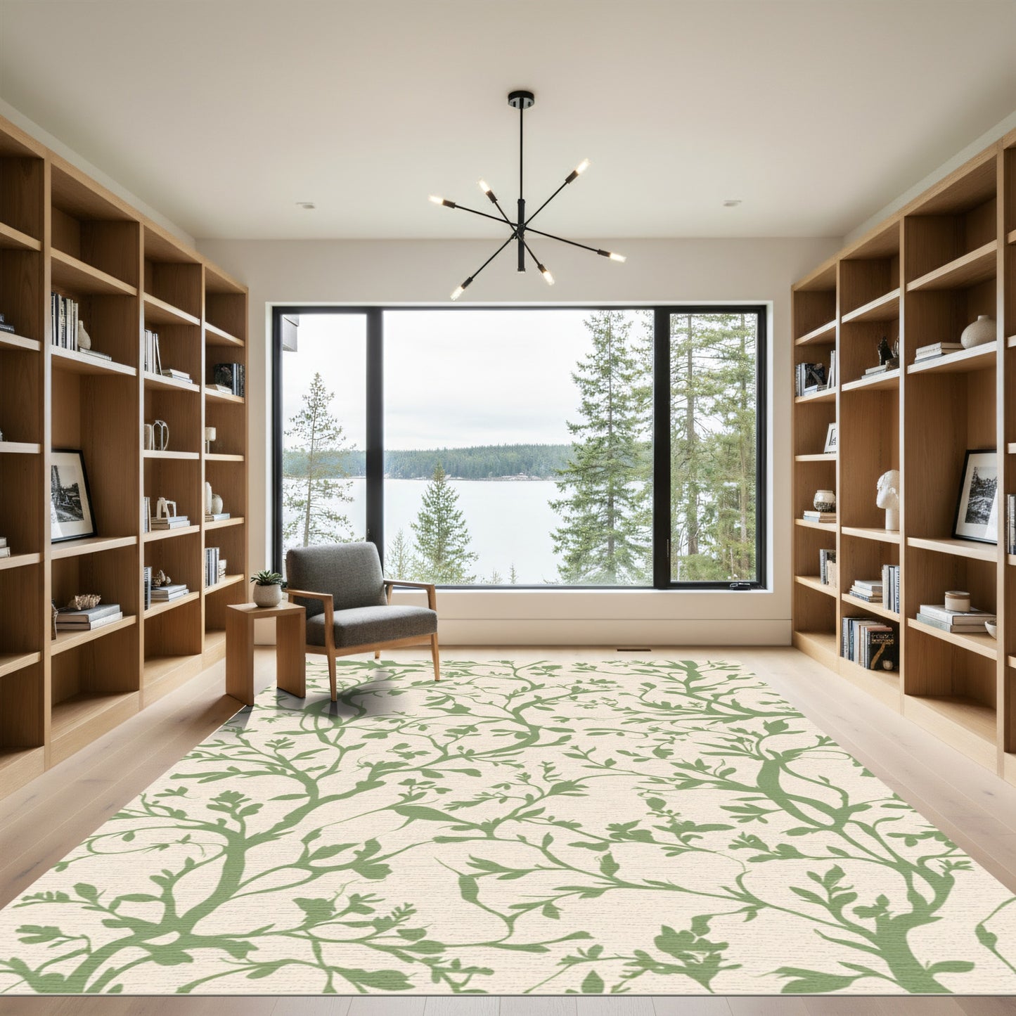 Sage Green Branch Swirl Rug