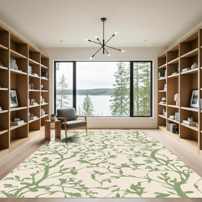 Sage Green Branch Swirl Rug