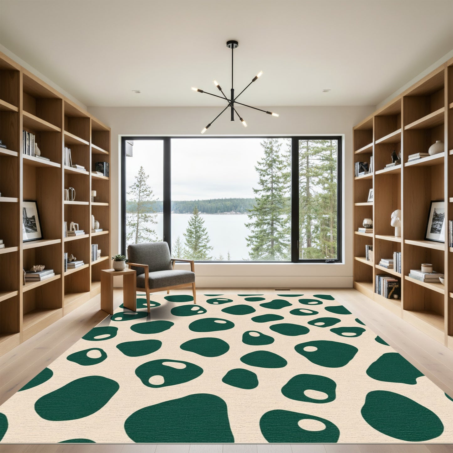 Deep Forest Organic Blobs Rug
