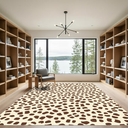Brown Spots Abstract Cream Rug