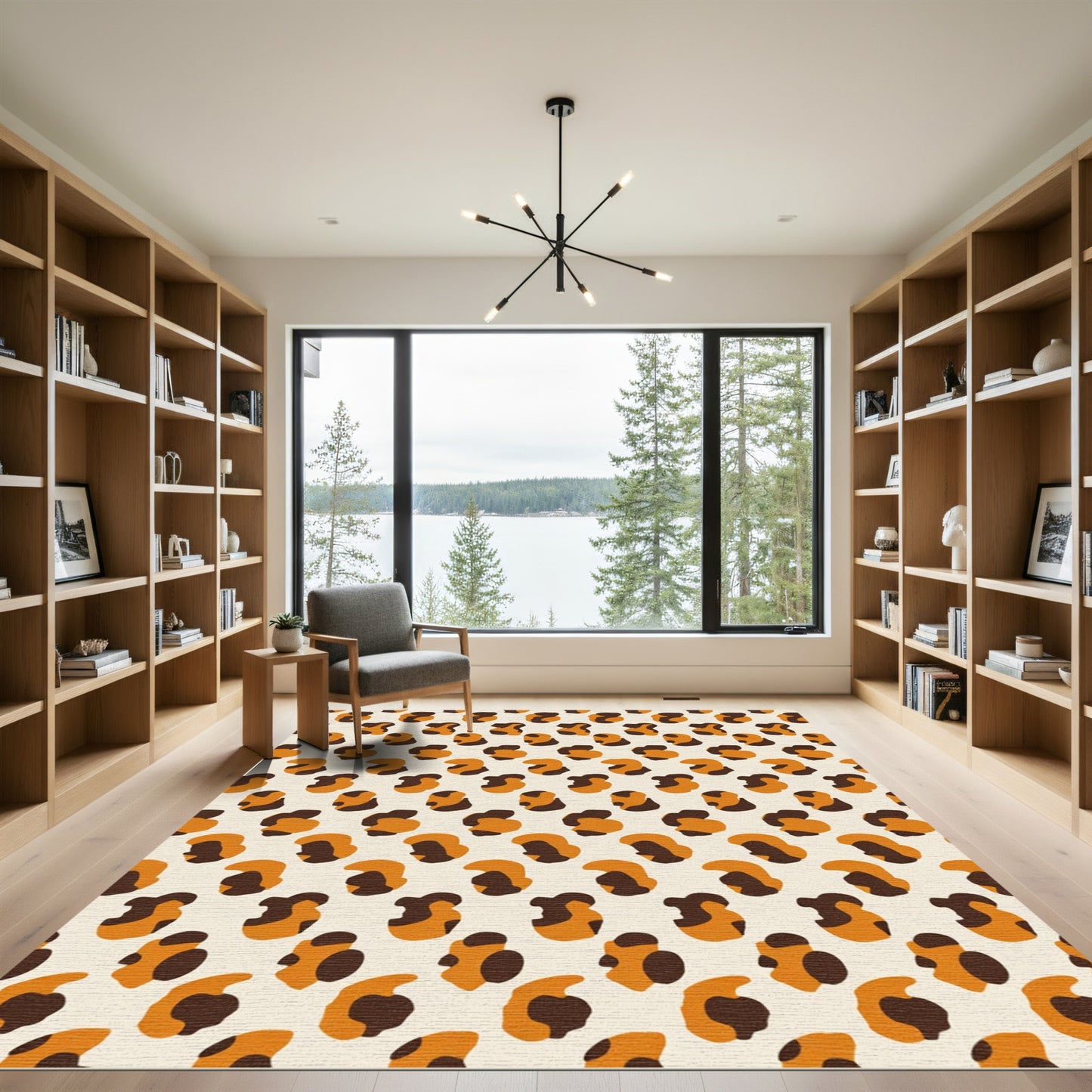 Orange Brown Spots Repeat Rug