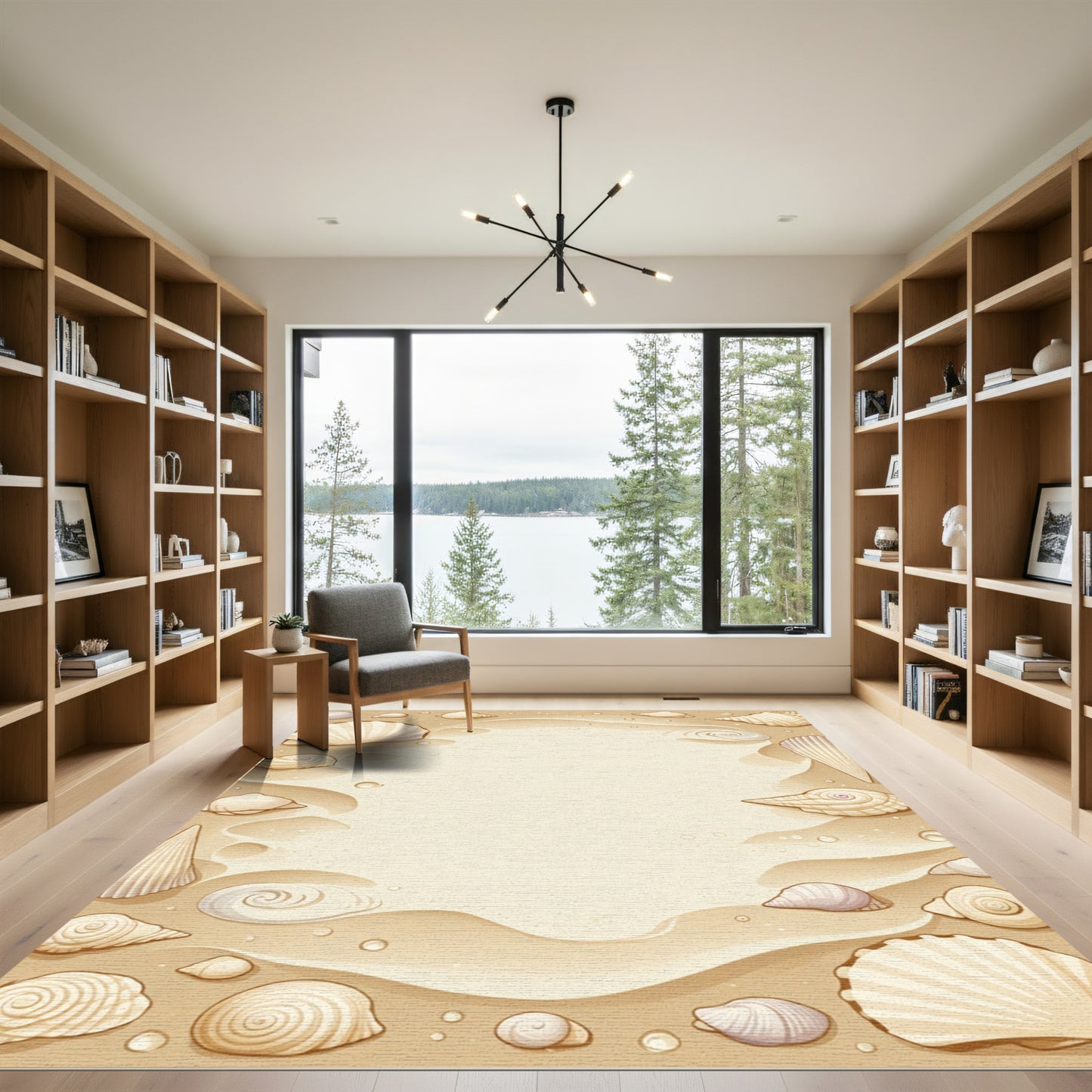 Beach Seashell Sand Waves Rug