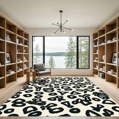 Earthy Leopard Print Organic Shapes Rug