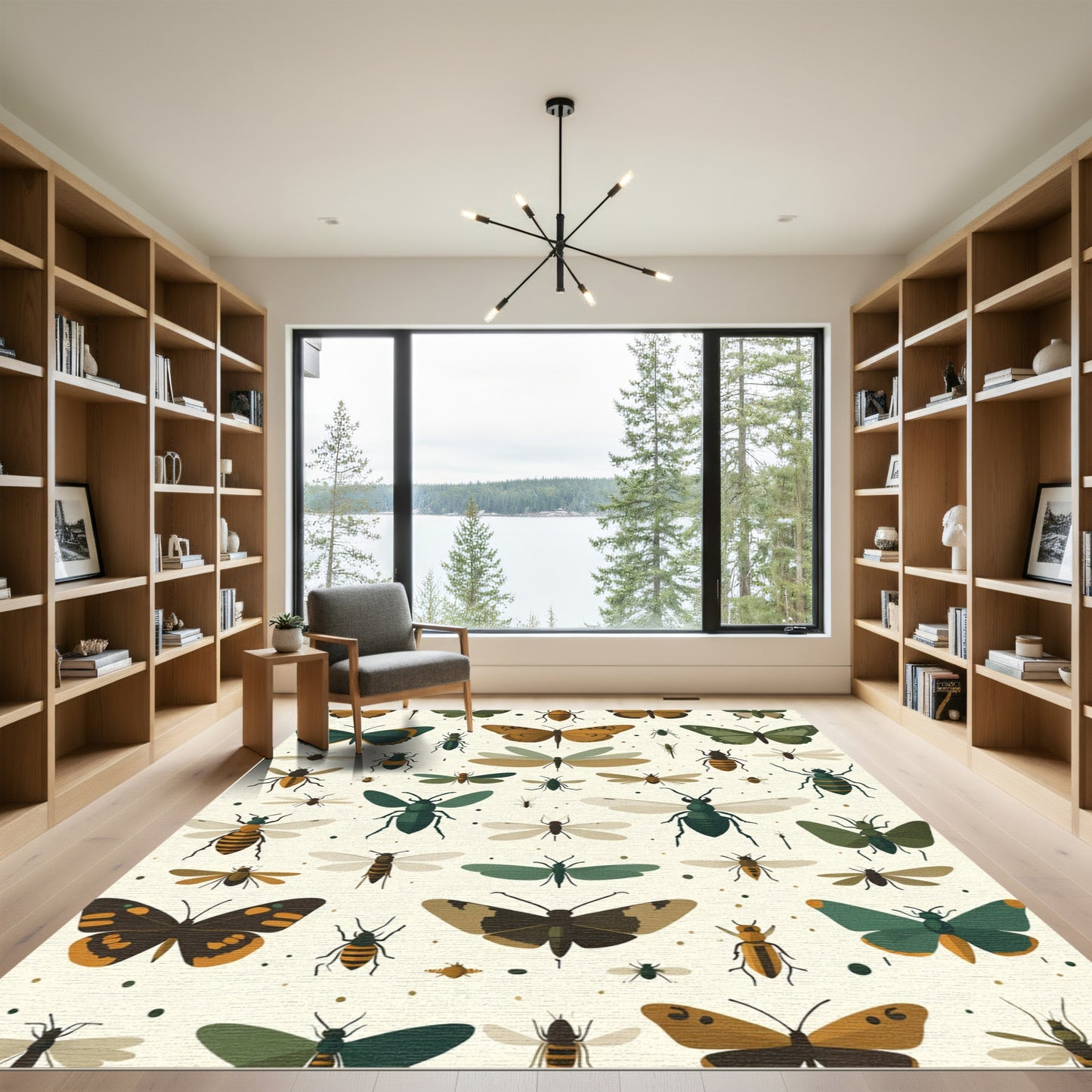 Earthy Butterfly Moths Insects Scatter Rug