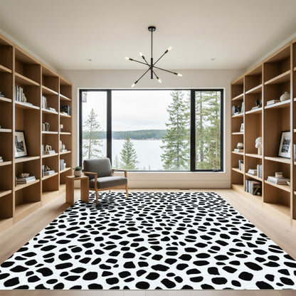 Monochrome Spotted Irregular Shape Rug