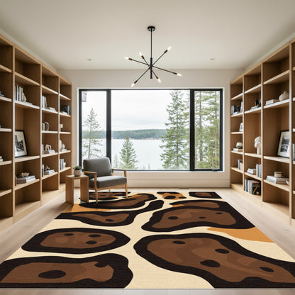 Earthy Leopard Spots Abstract Contemporary Rug