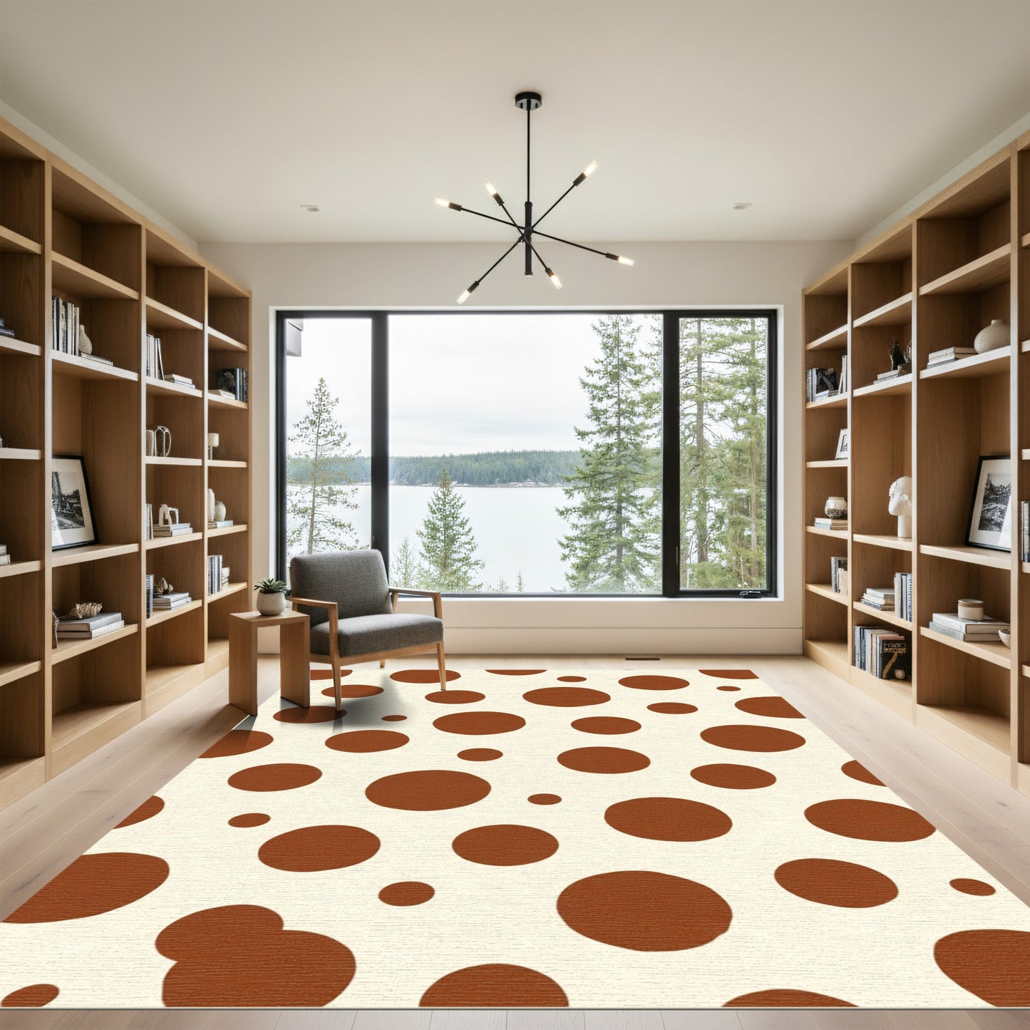 Brown Dot Cream Spotty Rug