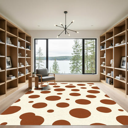Brown Dot Cream Spotty Rug