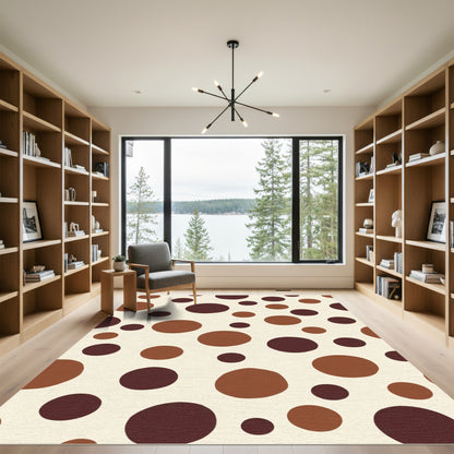 Warm Earthy Polka Dots Scattered Rug