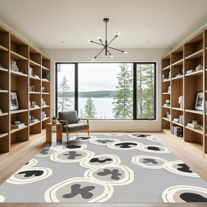 Abstract Organic Cells Gray Rug
