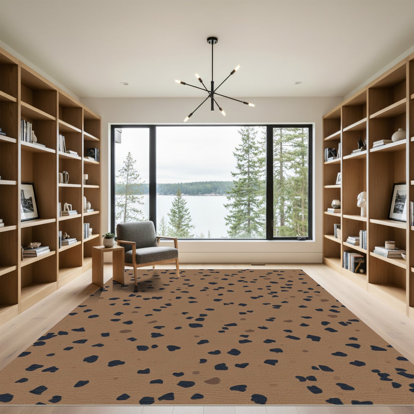 Brown Speckled Organic Abstract Rug